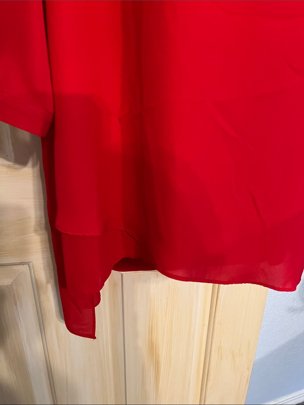 Women's Red Beaded V-Neck Tunic - Picture 6 of 15